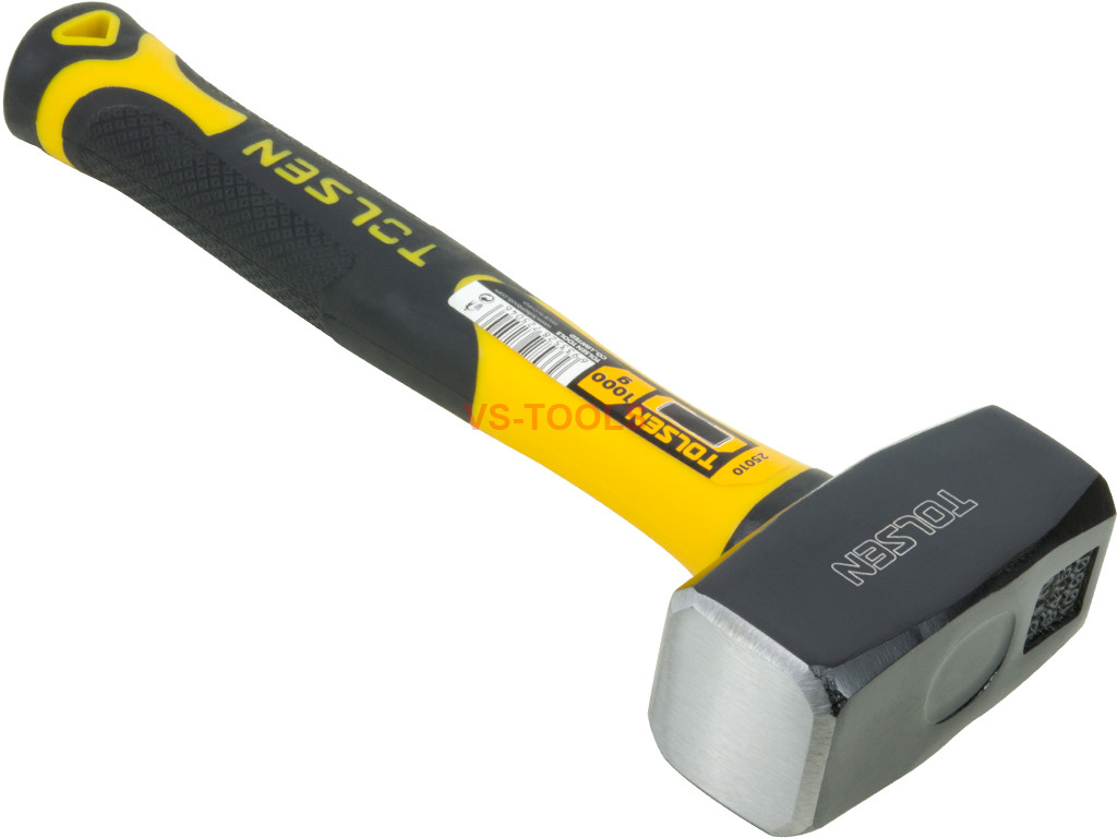 1KG 40oz Sledge Stoning Hammer Fiberglass Shaft Handle Rubber